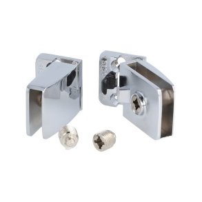 Vitrinehngsel St 4-6mm Glas, Smal Mont. Plade - Forkromet