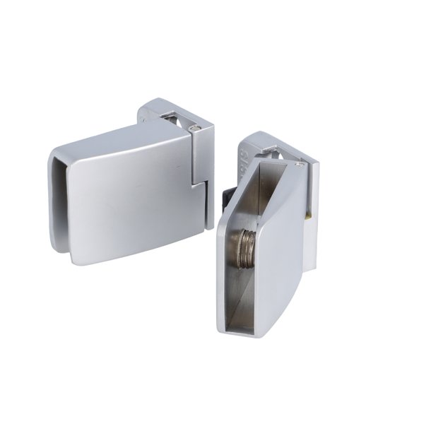 Vitrinehngsel St 4-6mm Glas, Smal Mont. Plade - Alu Look