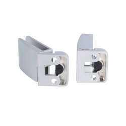 Vitrinehngsel St 4-6mm Glas, Smal Mont. Plade - Alu Look