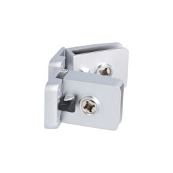 Vitrinehngsel St 4-6mm Glas, Smal Mont. Plade - Alu Look