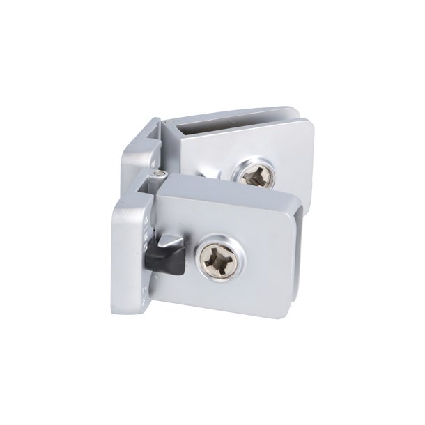 Vitrinehngsel St 4-6mm Glas, Smal Mont. Plade - Alu Look