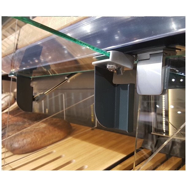 Vitrinehngsel St 4-6mm Glas, Smal Mont. Plade - Forkromet