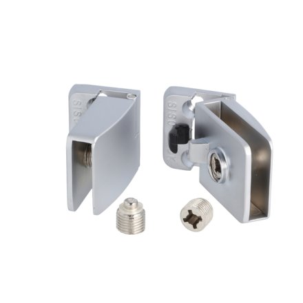 Vitrineh�ngsel S�t 4-6mm Glas, Smal Mont. Plade - Alu Look