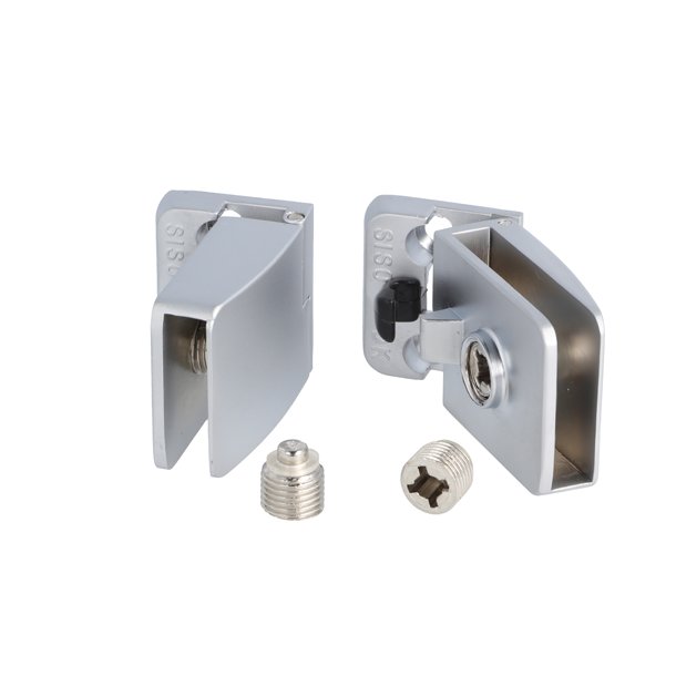 Vitrinehngsel St 4-6mm Glas, Smal Mont. Plade - Alu Look