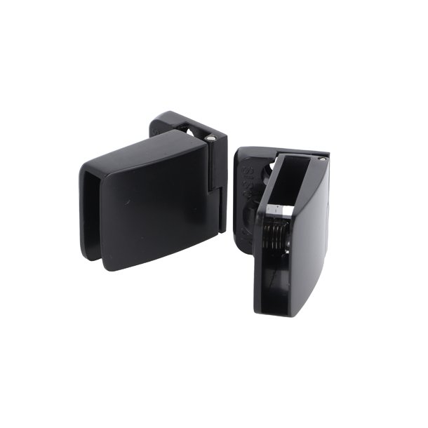 Vitrinehngsel St 4-6mm Glas, Smal Mont. Plade - Sort