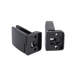 Vitrinehngsel St 4-6mm Glas, Smal Mont. Plade - Sort