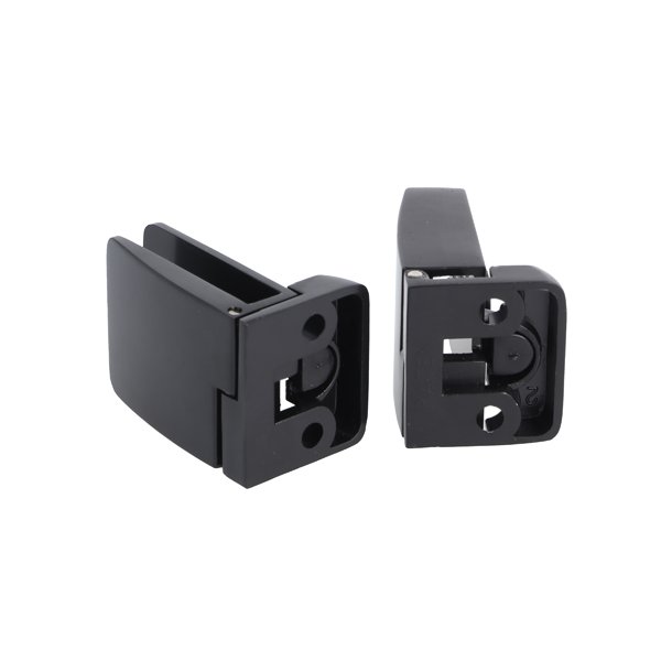 Vitrinehngsel St 4-6mm Glas, Smal Mont. Plade - Sort