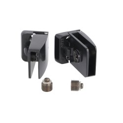 Vitrinehngsel St 4-6mm Glas, Smal Mont. Plade - Sort