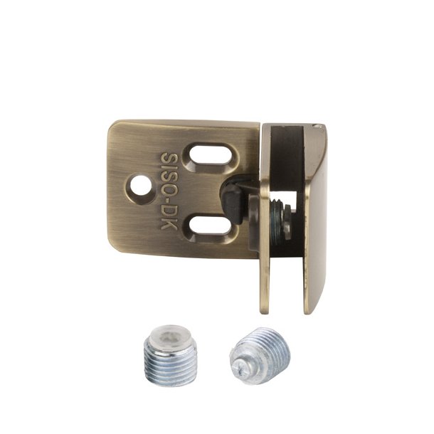 Vitrinehngsel Hjre 4-6mm Glas, Smal Mont.Plade- Bronzeret