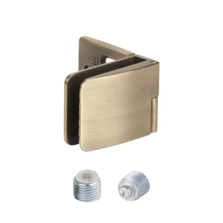 Vitrineh�ngsel H�jre 4-6mm Glas, Smal Mont.Plade- Bronzeret