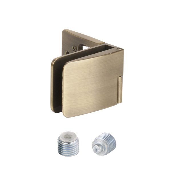 Vitrinehngsel Hjre 4-6mm Glas, Smal Mont.Plade- Bronzeret