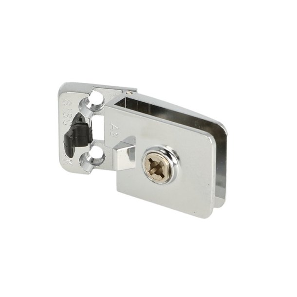 Vitrinehngsel Hjre 4-6mm Glas, Smal Mont.Plade- Forkromet