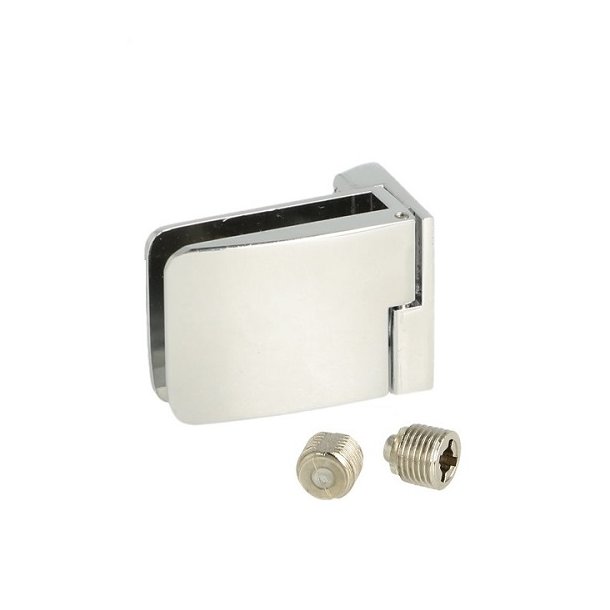 Vitrinehngsel Hjre 4-6mm Glas, Smal Mont.Plade- Forkromet