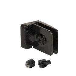 Vitrinehngsel Hjre 4-6mm Glas, Smal Mont.Plade- Sort