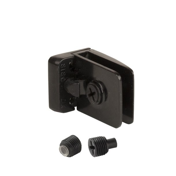 Vitrinehngsel Hjre 4-6mm Glas, Smal Mont.Plade- Sort