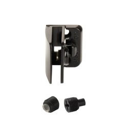 Vitrinehngsel Venstre 4-6mm Glas, Smal Mont.Plade- Sort