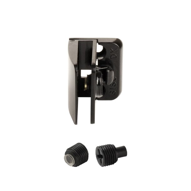 Vitrinehngsel Venstre 4-6mm Glas, Smal Mont.Plade- Sort