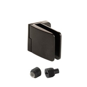 Vitrinehngsel Venstre 4-6mm Glas, Smal Mont.Plade- Sort