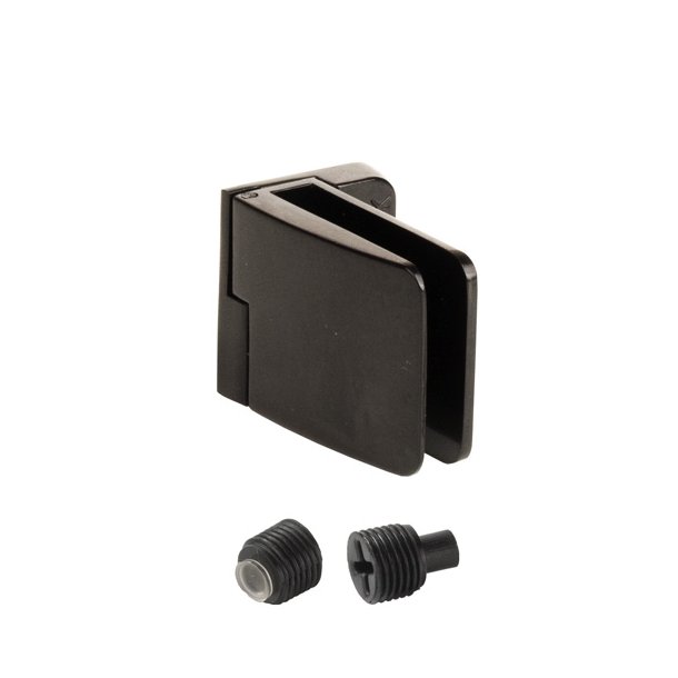 Vitrinehngsel Venstre 4-6mm Glas, Smal Mont.Plade- Sort