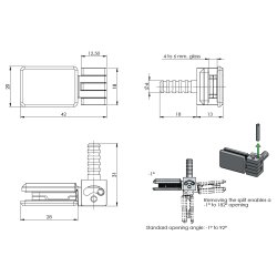 Vitrineh�ngsel "Bonsai" 4-6,75mm Glas - Sort