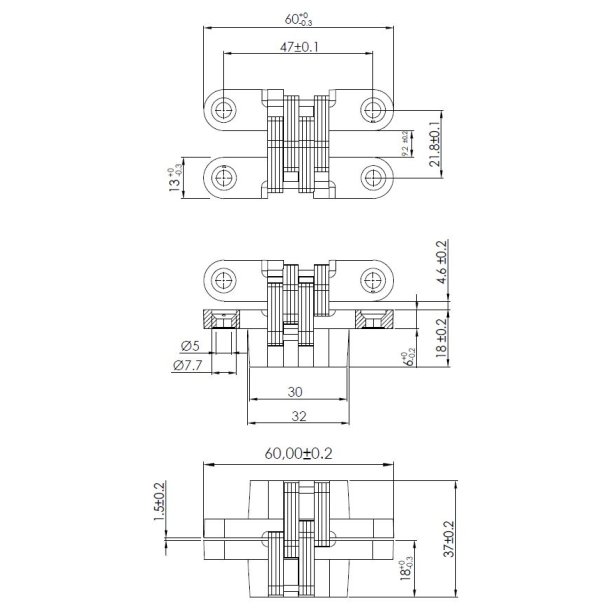 Klaphngsel 180 - 60x13mm - Brstet