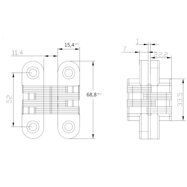 Klaphngsel 180 - 68,8x15,4mm - Brstet