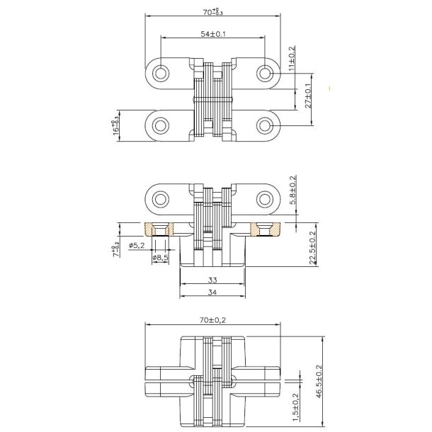 Klaphngsel 180 - 70x16mm - Brstet