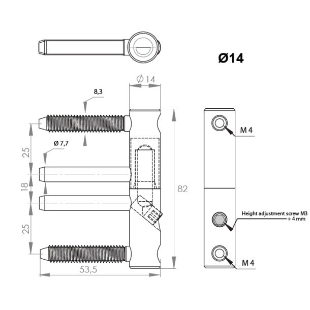 Indboringshngsel 14x82mm - Elforzinket