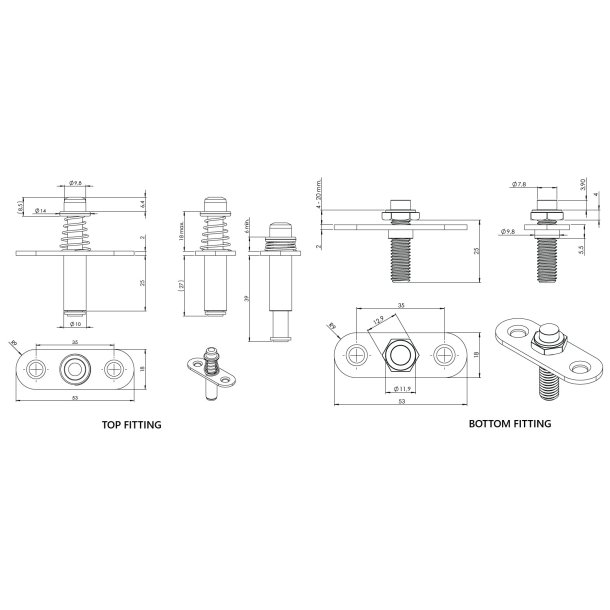 Skjult Roterbar Lamel Hngsel - 360