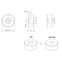 B�sning �25x10mm til Drejeligt Lamelsystem "Janus" - Sort