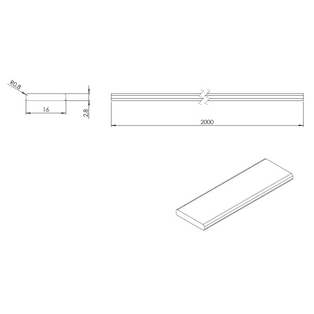 Forbindelsesstang 2 Meter, til Lamelsystem "Janus" - Sort