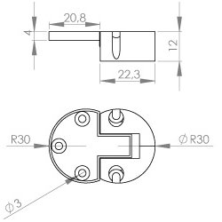Klaphngsel - 22x12mm - Brun