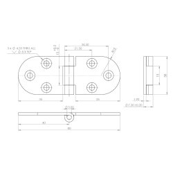 Klaphngsel 30x80x2mm - Blankpoleret Rustfrit Stl