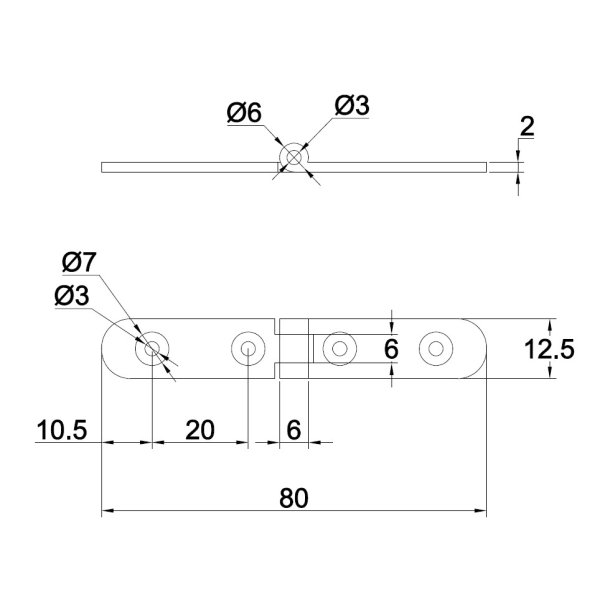 Klaphngsel 12,5x80x2mm - Brstet Messing
