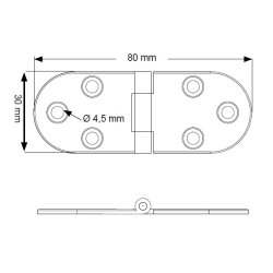 Klaphngsel 30x80x2mm - Blankpoleret Messing