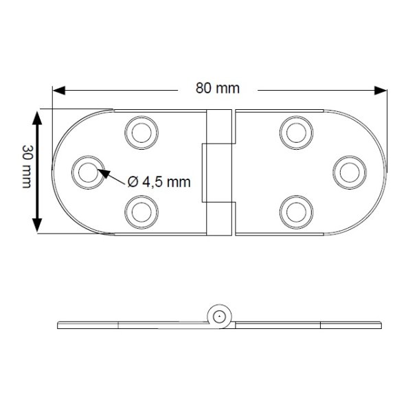 Klaphngsel 30x80x2mm - Brstet Messing