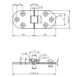 Klaphngsel 30x72mm - Brstet Messing