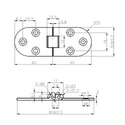 Klaphngsel 30x80mm - Brstet Messing