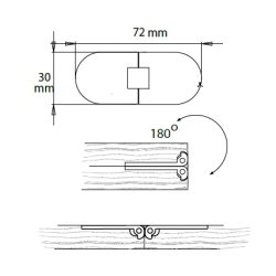 Klaphngsel 30x72mm - Brstet Messing
