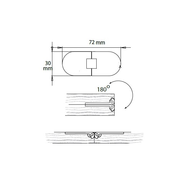 Klaphngsel 30x72mm - Brstet Messing