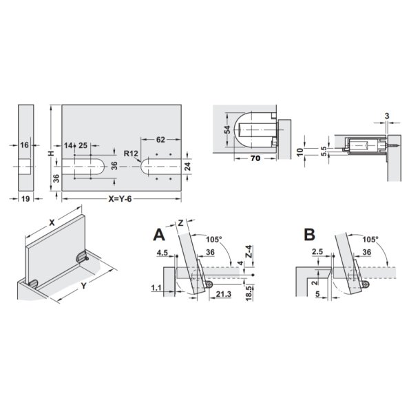 Lghngsel med Soft Close - 105 bning