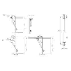 Gasd�mper 247mm - 60N - Inkl. Beslag