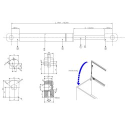 Gasfjeder 413/162mm 14Kg - Stl