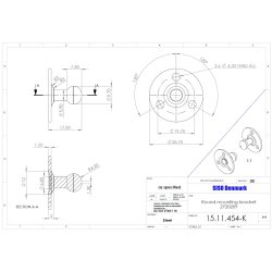 Monteringsbeslag til Gasdmper- Rundt