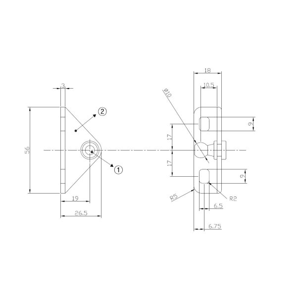 Monteringsbeslag til Gasfjeder 511412 - Vinklet