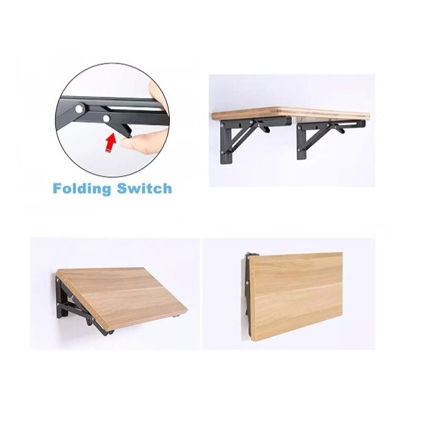 Klapbordsbeslag/Klaphyldekngt 30 cm - Sort