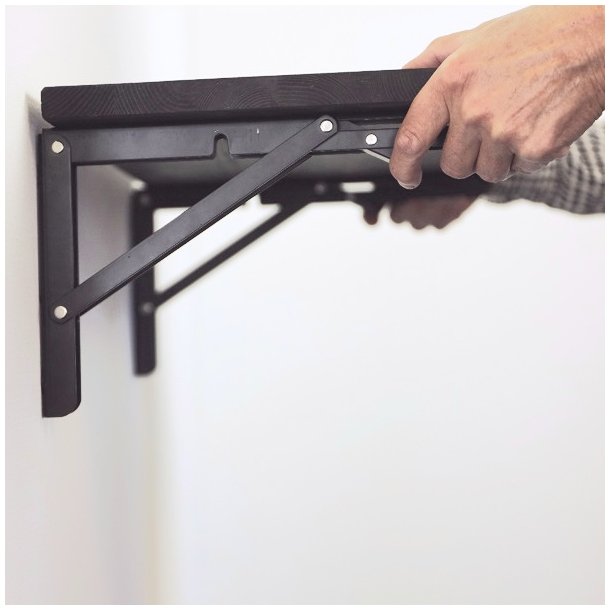 Klapbordsbeslag/Klaphyldekngt 30 cm - Sort