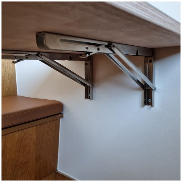 Klapbordsbeslag/Klaphyldekngt 30 cm - Rustfri Stl