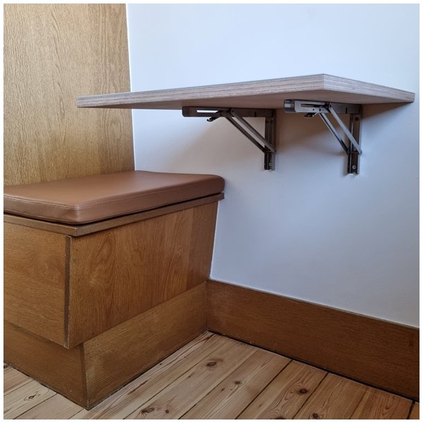 Klapbordsbeslag/Klaphyldekngt 40 cm - Rustfri Stl