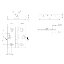 Kanth�ngsel - Sort Messing - 40x35x1,4mm